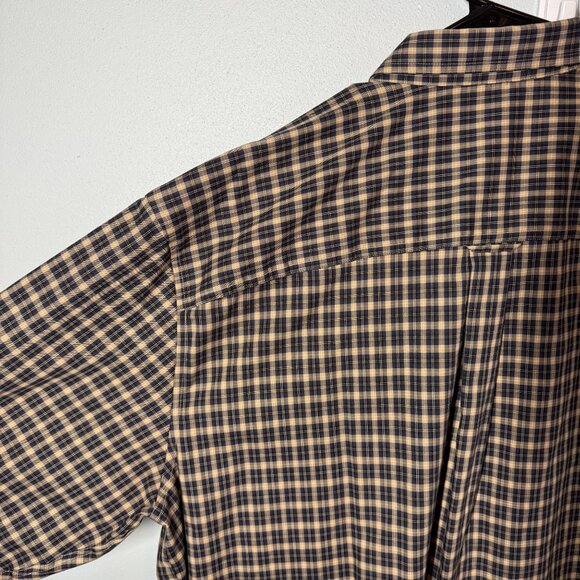 Gander Mountain Mens Plaid Button Front Top 2XL Blue/Brown Wrinkle Resistant - Picture 9 of 12